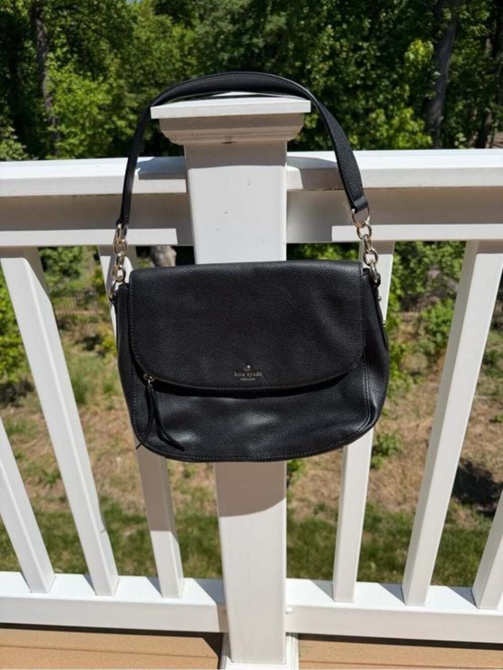 Beautiful Kate Spade New York black leather crossbody bag